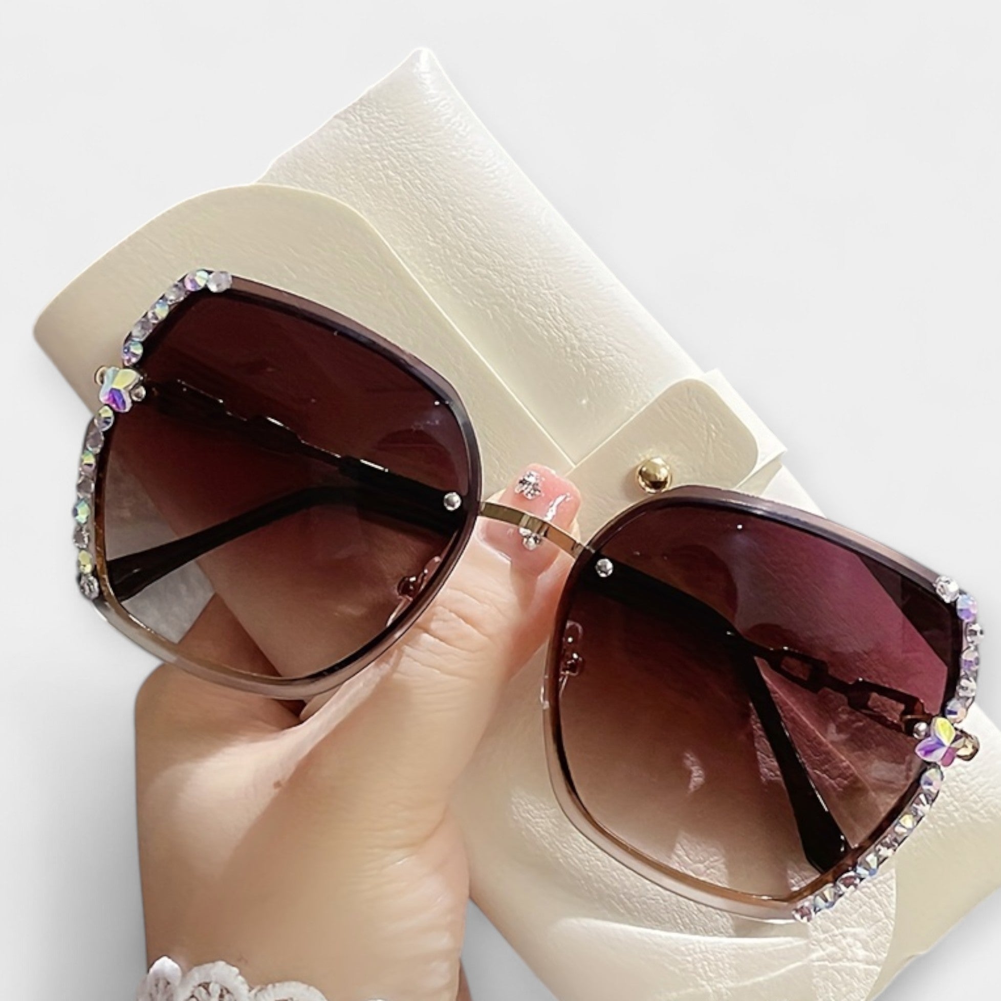 Lucie Eleganti Metāla Saules Brilles Ar Gradienta Lēcām