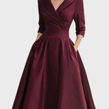 Tereza | Eleganti midi kleitas ar garām piedurknēm