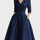 Tereza | Eleganti midi kleitas ar garām piedurknēm