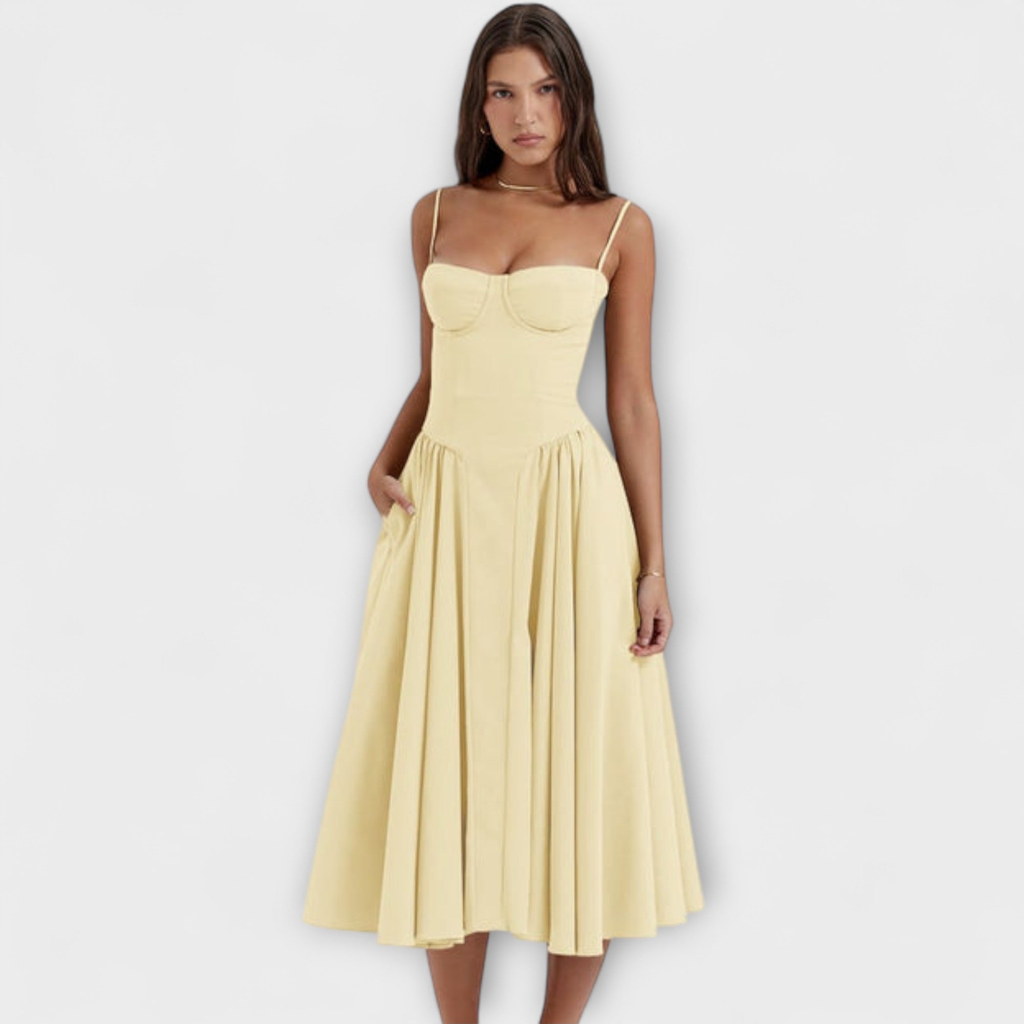 Rosalie - Eleganti bezpiedurkņu korsetes kleita