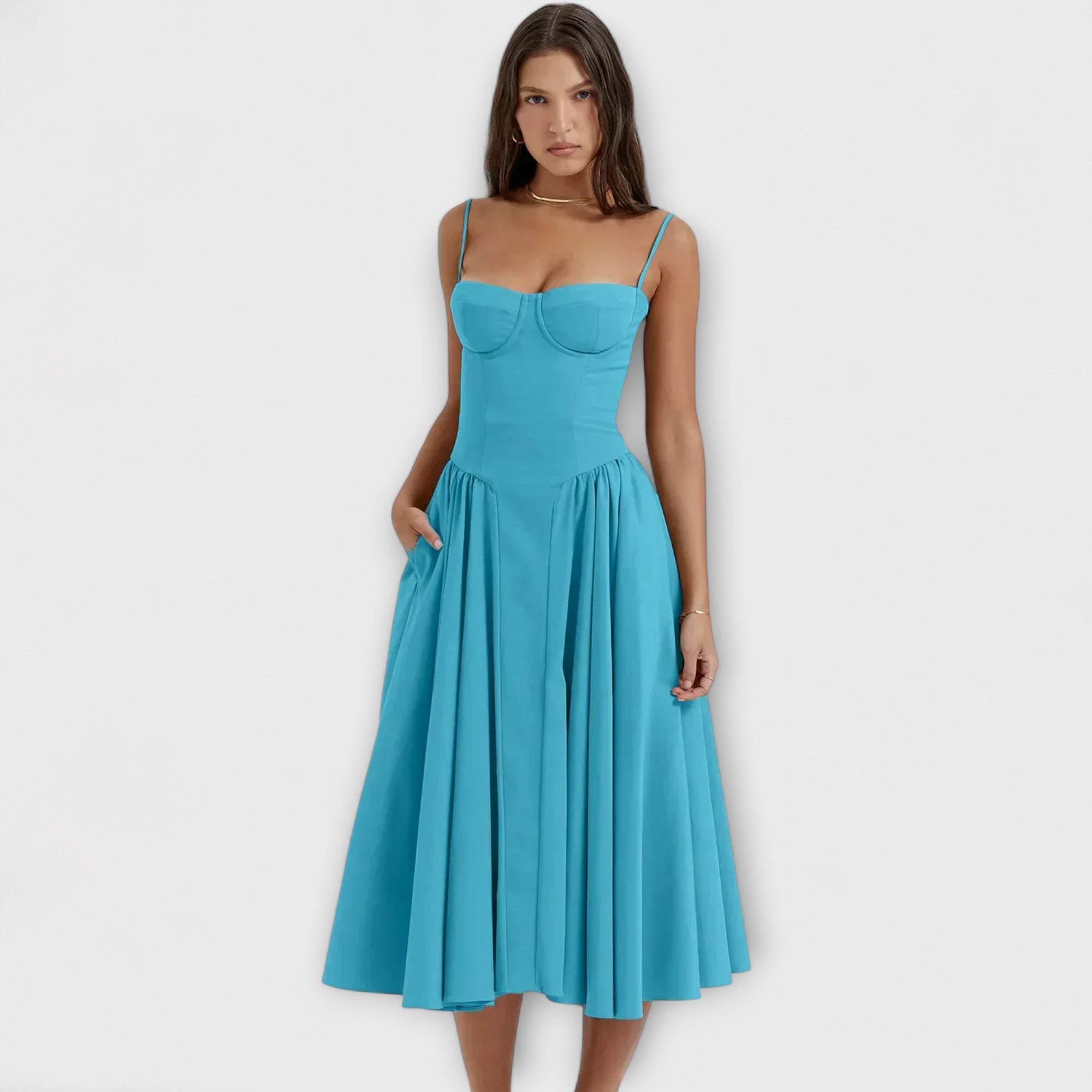Rosalie - Eleganti bezpiedurkņu korsetes kleita