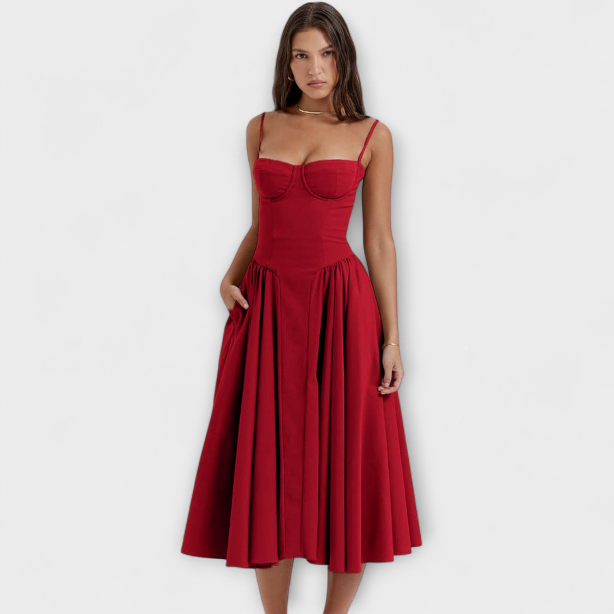 Rosalie - Eleganti bezpiedurkņu korsetes kleita