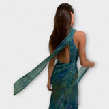 Maisie - Monet Iris Print Maxi Kleita