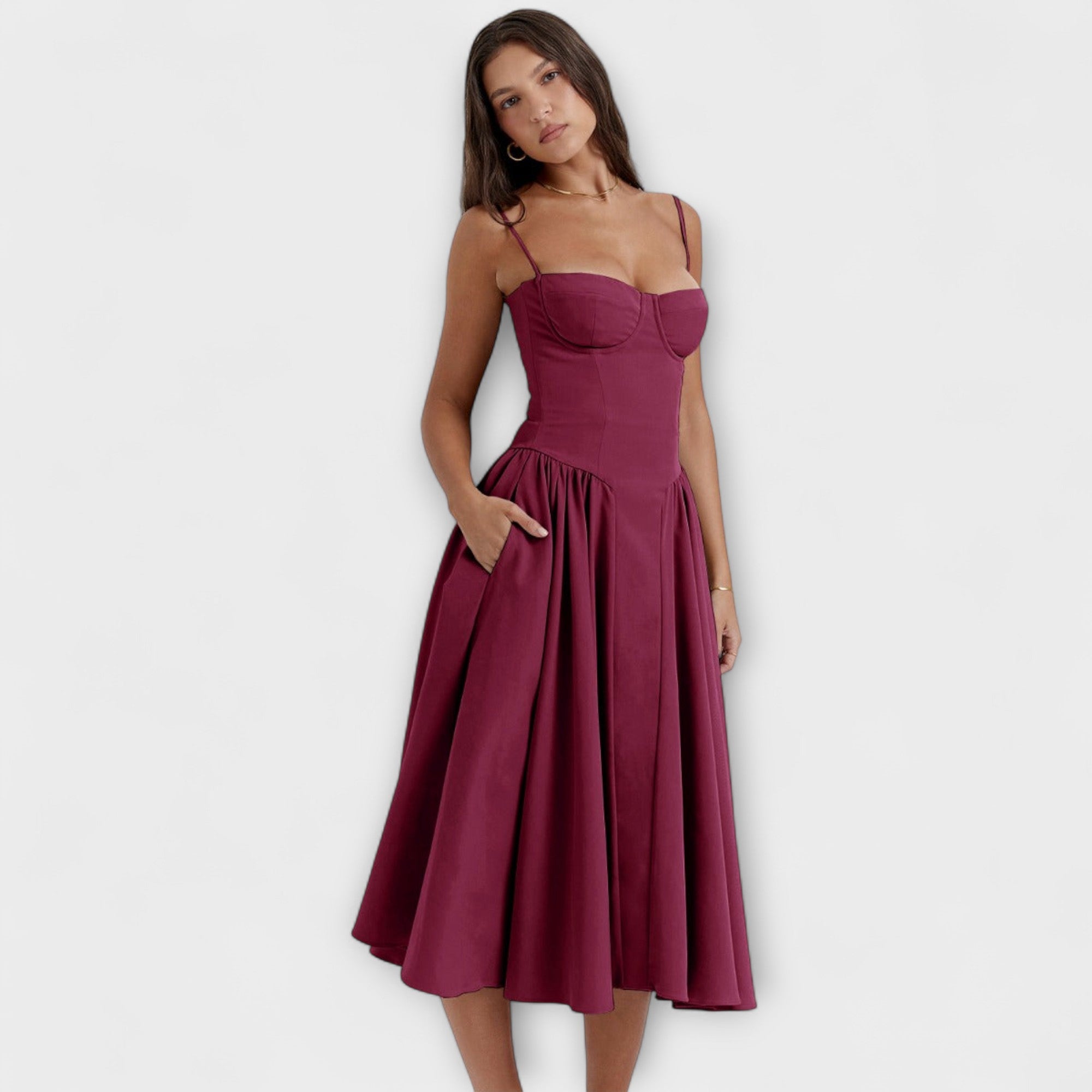 Rosalie - Eleganti bezpiedurkņu korsetes kleita