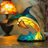 Delfīns - Vitražu lampa