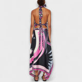 Everly - Sada halter topu un asimetriska midi kleita