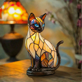 Mistiska kaķis - Vitraža lampa
